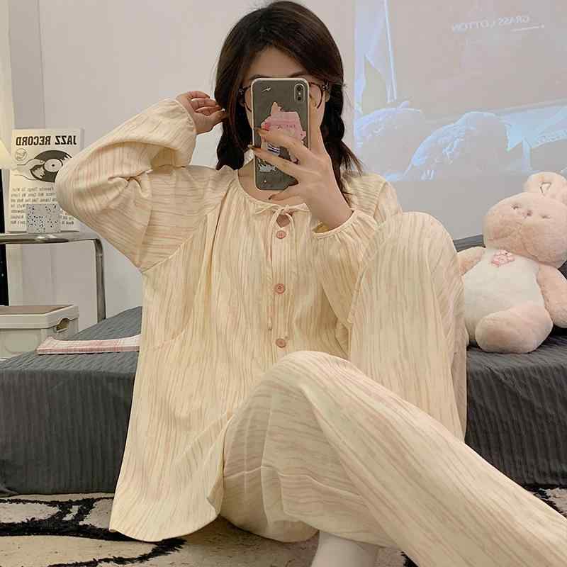パジャマ レディース 秋冬 授乳服 産後 妊婦服 セットアップ 純棉 部屋着 寝巻き マタニティ ルームウェア 綿 授乳口付 産前産後 長ズボン 長袖 上下セット 柔らかい 吸汗 通気性 ゆったり 大きいサイズ 前開き ママ 出産準備 入院着 おしゃれ