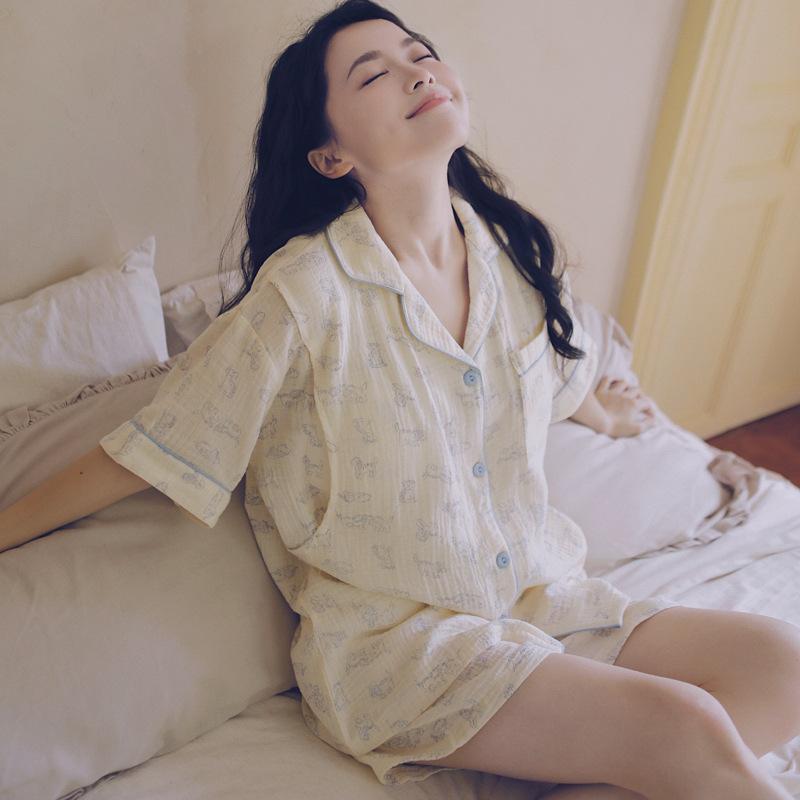 パジャマ レディース マタニティ 春夏 半袖 綿 授乳服 部屋着 吸汗 透け感 薄手 産前 産後 妊婦用・素材: 綿100%・スタイル: カーディガン、カジュアル・袖丈: 三分袖・パンツ丈: ショートパンツ・サイズ展開: L, XL, XXL・生地の厚さ: 普通 (161-180g/平方メートル)