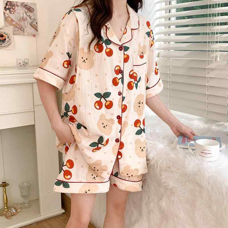 授乳パジャマ レディース 半袖 綿 ガーゼ 産後 妊婦 授乳服 マタニティウェア 前開...