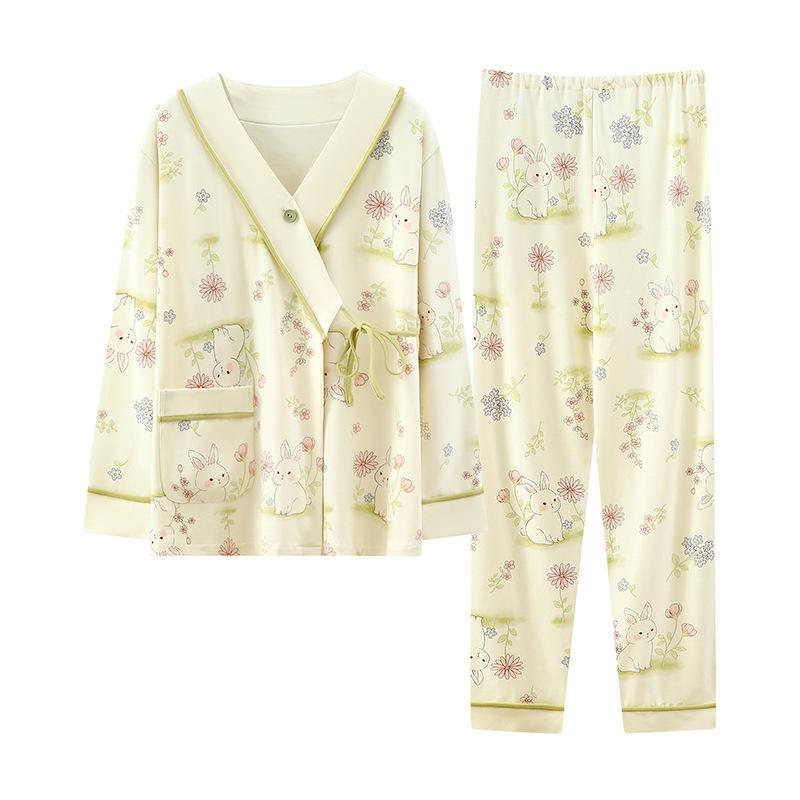 パジャマ 妊婦 レディース 春夏秋 綿100% A類 産後 授乳期 薄手 ルームウェア 外着...