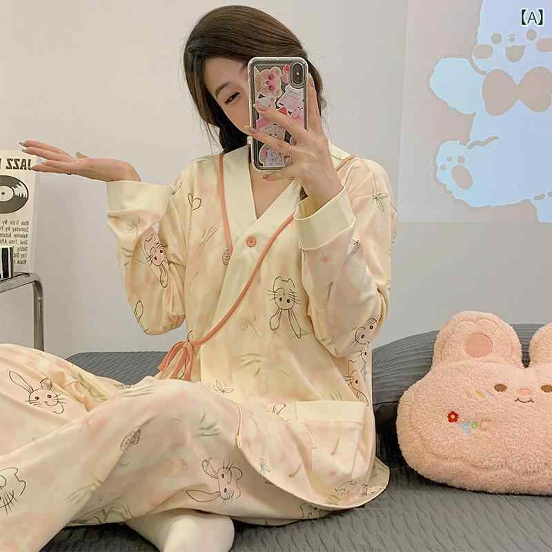 パジャマ 妊婦 レディース 春夏秋 綿100% A類 産後 授乳期 薄手 ルームウェア 外着...
