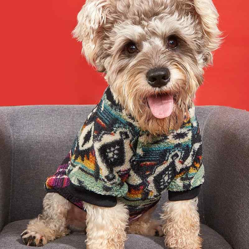 ペット 服 スウェット 女の子 男の子 民族風 裏起毛 保暖 厚手 犬 猫 兼用