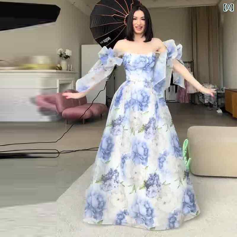 ワンピース レディース ロング丈 花柄 マキシ丈 エレガント きれいめ ハイウエスト 切り替え フレア Aライン ウエストマーク フェミニン 大人可愛い 上品 パーティー デート お出かけ リゾート 休日 旅行 春夏 オールシーズン vision-stores-10453192 ビジョンストア サンプル画像2