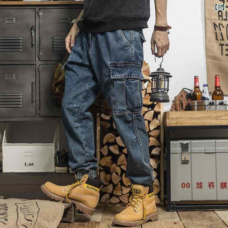 デニムパンツ メンズ ワークパンツ サルエルパンツ ビッグシルエット テーパードパンツ ストレート 多ポケット カジュアル ヴィンテージ風 アメカジ ボトムス 長ズボン・カテゴリ: デニムパンツ・スタイル: ヴィンテージ・パンツタイプ: 鉛筆パンツ/スキニー・シルエット: 宽松型・パンツ丈: ロング・ウエスト: ミドルウエスト・厚さ: 普通・素材: 綿55%、ポリエステル・用途: カジュアル・デザイン詳細: ワッペン・伸縮性: 微弾・裾の形状: 小直脚・加工: 水洗い、アイロン掛け不要加工・カラー: ブルー・サイズ展開: M,L,XL,2XL,3XL・対象年齢層: 成人・性別: 男性