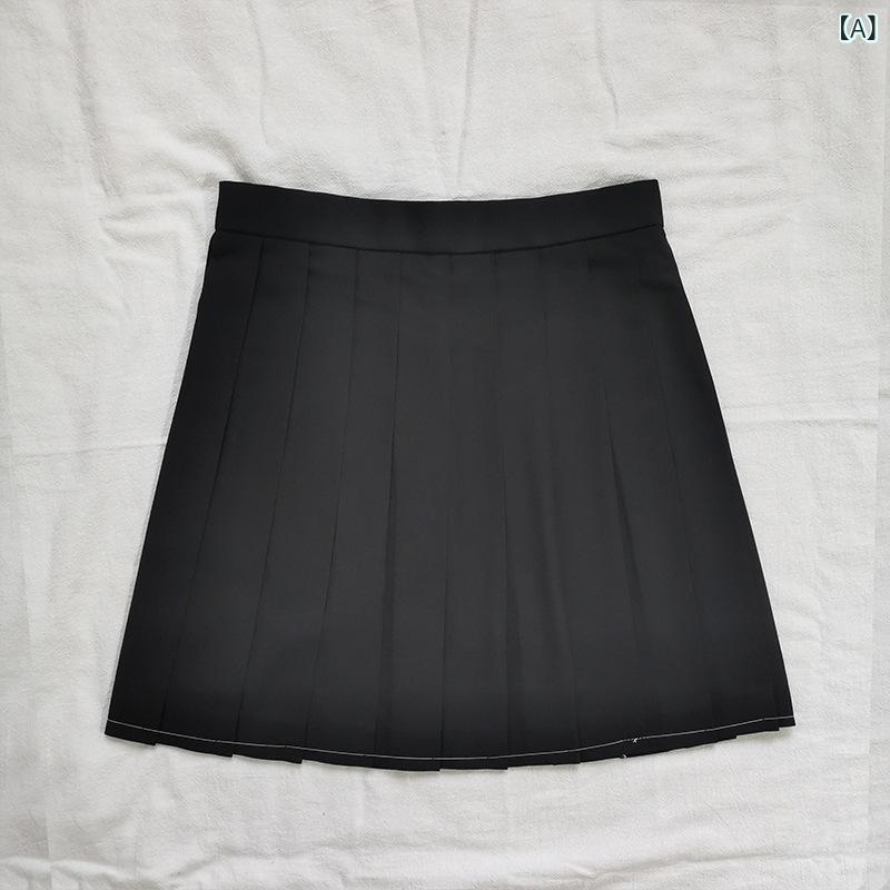 スカート レディース プリーツスカート ミニスカート JK制服 チェック柄 無地 灰色 黒 オールシーズン カジュアル 美脚 vision-stores-10455815 ビジョンストア サンプル画像2