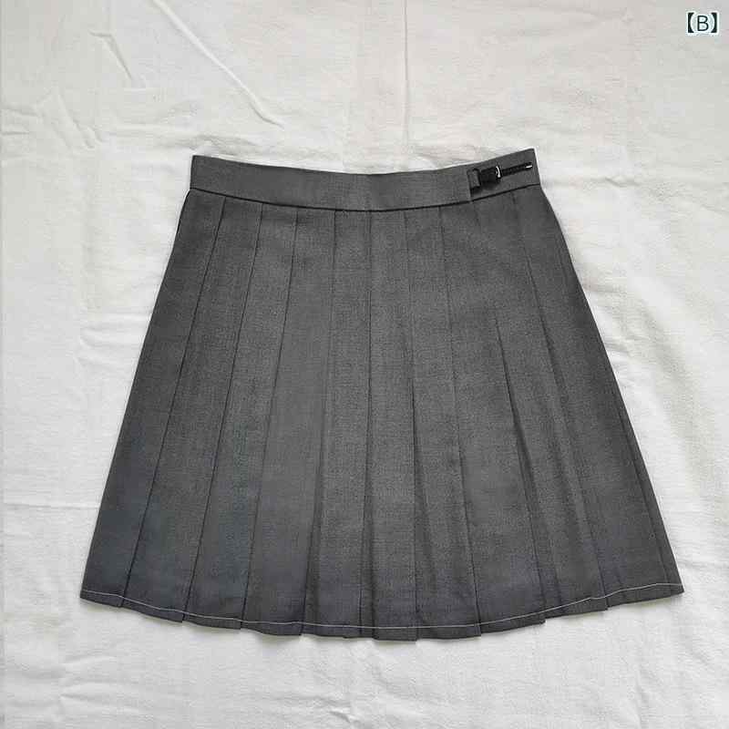 スカート レディース プリーツスカート ミニスカート JK制服 チェック柄 無地 灰色 黒 オールシーズン カジュアル 美脚 vision-stores-10455815 ビジョンストア サンプル画像3
