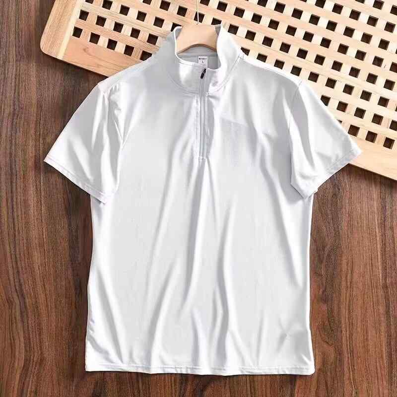 Tシャツ メンズ 半袖 立襟 ハーフジップ 伸縮性 速乾 通気性 スポーツ 運動 カジュアル トレーニング オールシーズン vision-stores-10336345 ビジョンストア パッケージ画像