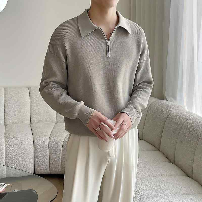 ニット メンズ 長袖 トップス ハーフジップ 襟付き 無地 シンプル カジュアル きれいめ 秋冬 紳士服 セーター・素材機能: 洗濯機洗い可・シルエット: 直筒型・襟の形状: 翻領・袖丈: 長袖・スタイル: ストリート・デザイン: プルオーバー・主な素材: ポリエステル・利用シーン: カジュアル・対象: 青年・カラー展開: 灰色, カタログ色, ブラック・サイズ展開: M, L, XL, 2XL, 3XL・加工: 形態安定処理・対象年齢層: 大人・性別: 男性・製品カテゴリ: ニット