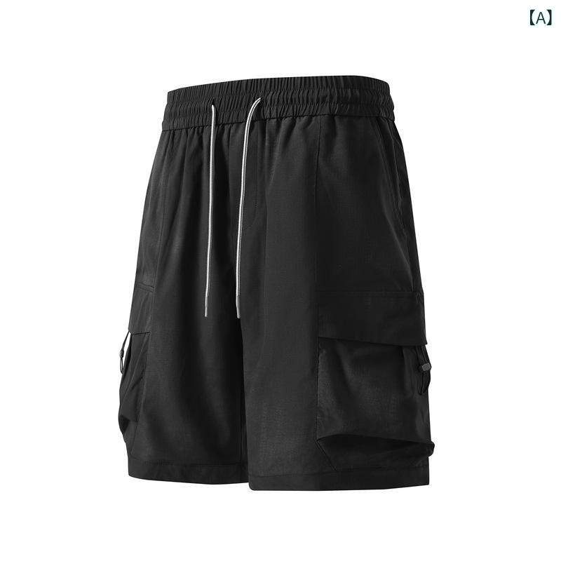 ビジョンストアのショートパンツ メンズ カーゴパンツ 5分丈 格子柄 カジュアル スポーツ ポケット付き ハーフパンツ 膝丈 綿混 ワークパンツ 普段使い 通気性｜アングル2