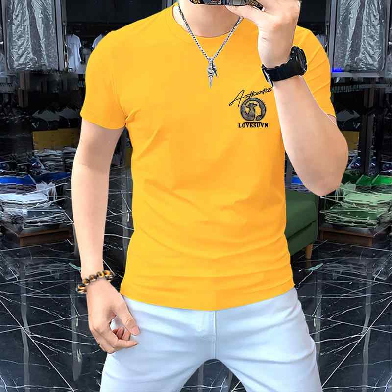 Tシャツ メンズ 半袖 カットソー ラウンドネック クルーネック シルケット綿 ロゴ ラインストーン スリム タイト フィット感 ストレッチ 伸縮性 カジュアル 普段使い トップス 春夏