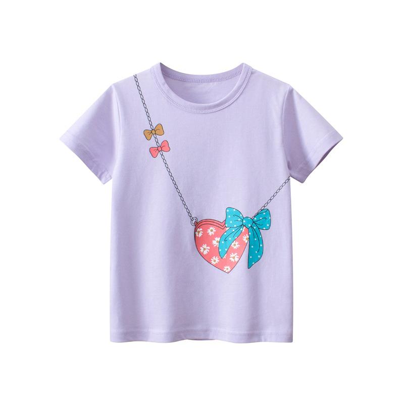 Tシャツ トップス キッズ 子供 女の子 ベビー 半袖 カットソー プルオーバー インナーウエア 部屋着 ルームウェア 普段使い カジュアル 丸襟 ラウンドネック 薄手 伸縮性 通気性 肌に優しい さわやか 夏物 サマー