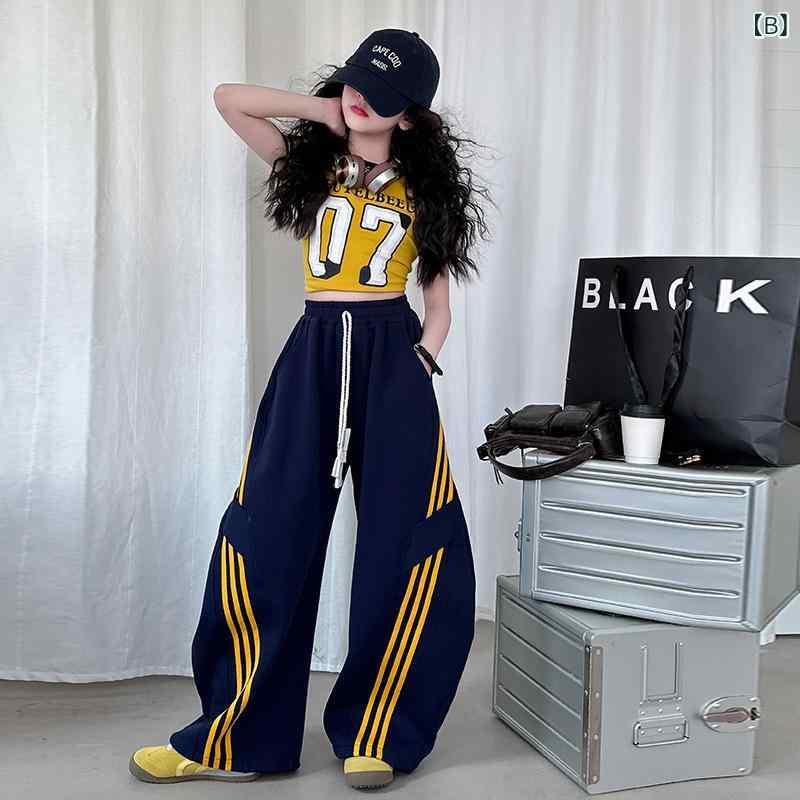 ビジョンストアのセットアップ 女の子 キッズ ジュニア 子供 半袖 トップス シャツ Tシャツ ワイドパンツ 運動 スポーツ カジュアル 普段使い 春夏 かわいい おしゃれ｜アングル3