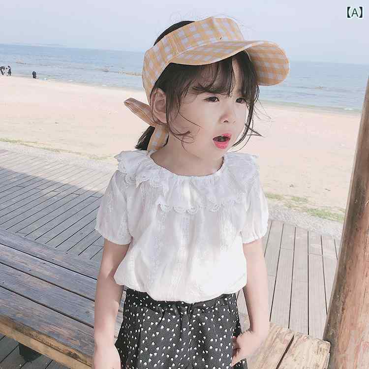 シャツ キッズ 女の子 0歳 1歳 2歳 3歳 4歳 5歳 6歳 子供服 ブラウス 半袖 トップ...