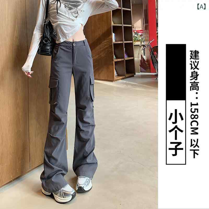 カーゴパンツ レディース 夏 サマー 薄手 接触 ワークパンツ ボトムス ロングパンツ スラックス グレー ポケット 速乾 降落傘パンツ パラシュートパンツ 伸縮性 軽量 普段使い アウトドア カジュアル vision-stores-10372979 ビジョンストア サンプル画像2