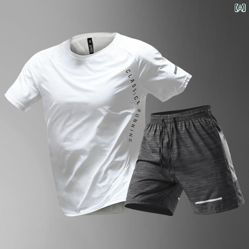 スポーツ スーツ 男性 アイス 速 乾 衣 ランニング 夏 薄い フィットネス 服 ゆったり トレーニング 服 半袖 Tシャツカテゴリー: パターン: ストライプブランド: その他対象年齢層: 大人の対象性別: 男性スタイル: 動き,レジャー袖丈: 半袖首輪の種類: ラウンドネック出身地: その他生地名: 化学繊維混紡生地の構成: ナイロン/ナイロン生地成分の含有量: その他商品番号: その他適用可能なシナリオ: ランニングスポーツ色: ホワイトグレースーツ【リアルアイスシルク 微多孔性 速乾】,白と黒スーツ[本物のアイスシルク、微多孔性、速乾性],黒とグレースーツ[本物のアイスシルク、微多孔性、速乾性],黒と黒スーツ[本物のアイスシルク、微多孔性、速乾性]サイズ: M,L,XL,2XL製品カテゴリー: スーツ