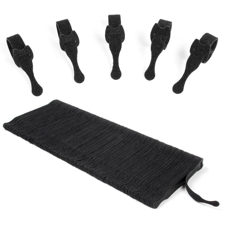 OneLeaf ケーブル結束バンド ケーブルバンド 再使用可能ですケーブルタイワイヤーオーガナイザーセルフ固定タイ - この使いやすい自動固定ケーブルタイでコードを素早く整理。コードやワイヤーを安全かつきれいに保管します。 コードが絡まることはありません。