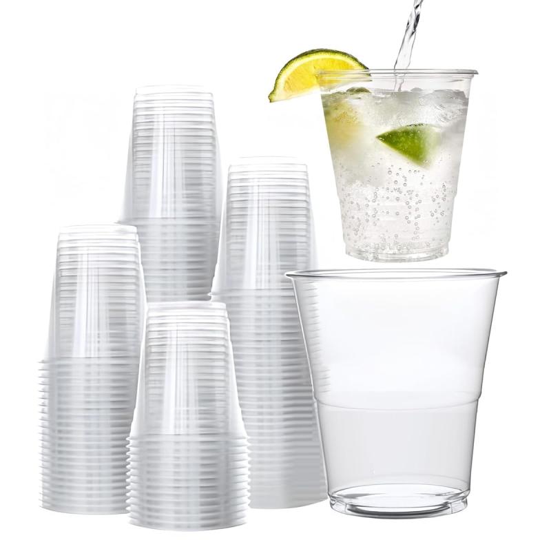 ラスチックカップ 50個 使い捨てコップ 200ml プラスチックカップ 透明 使い捨てドリンクカップ プラスチック パーティーカップ プラスチックワインカップ 西洋料理カップ プラカップ しゃ vision-stores-10383135 ビジョンストア パッケージ画像