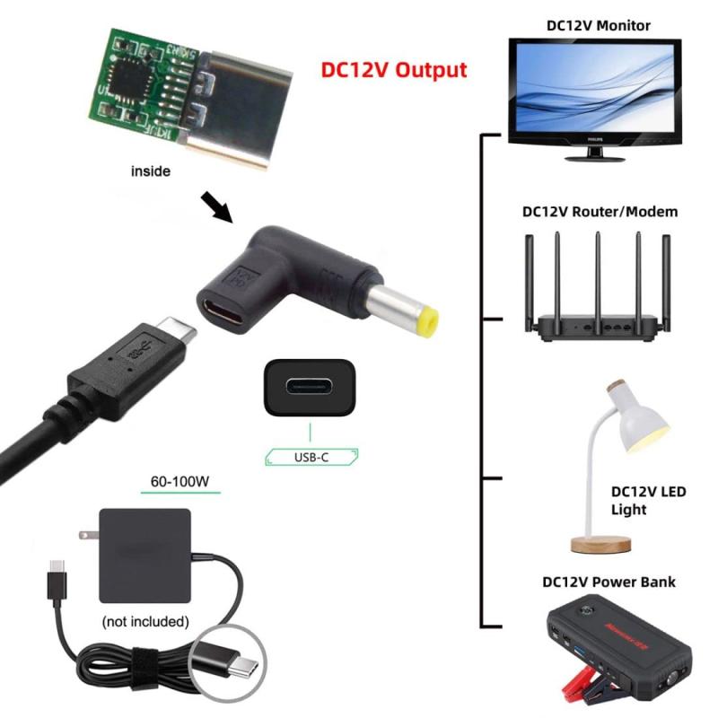 CHENYANG xiwai USB 3.1 C型USB-Cメス変換DC 12 V 5.5 x 2.5 mmプラグアダプタPDシ vision-stores-10386175 ビジョンストア サンプル画像2