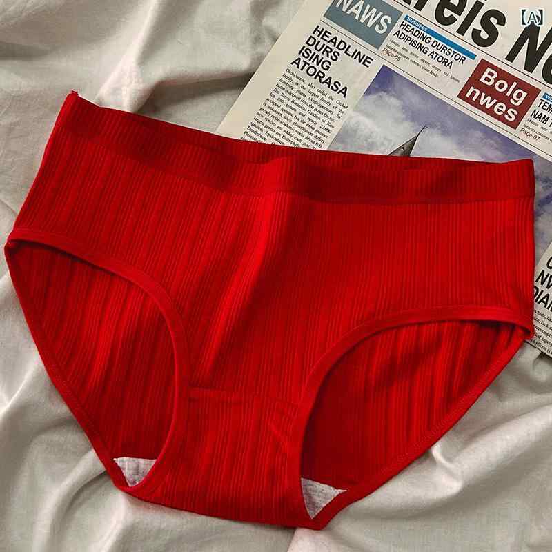 ショーツ レディース 綿 中腰 ローライズ パンツ 下着 インナー 三角パンティー 赤 レッド コットン 伸縮性 通気性 吸湿性 快適 フィット 日常使い 普段使い 旅行 デイリー デイリーユース インナーウェア ランジェリー