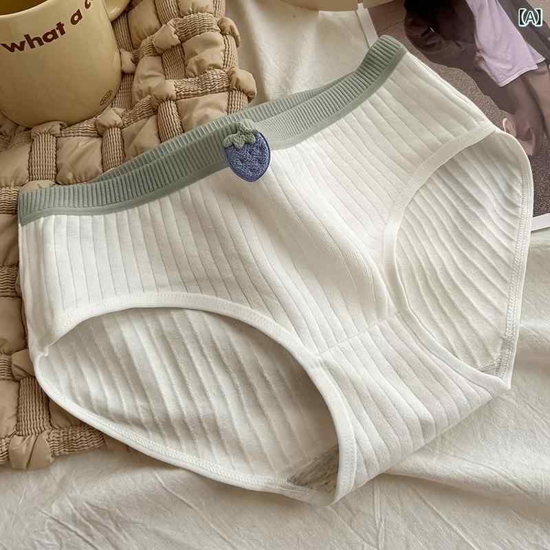 ショーツ レディース パンツ インナー 下着 下着肌着 三角パンツ フルバック 綿 コットン 100% クロッチ仕様 透湿 通気性 伸縮性 柔らか 締め付けない 普段使い デイリー いちご柄 プリント 快適 爽やか かわいい ガーリー スウィート 中腰