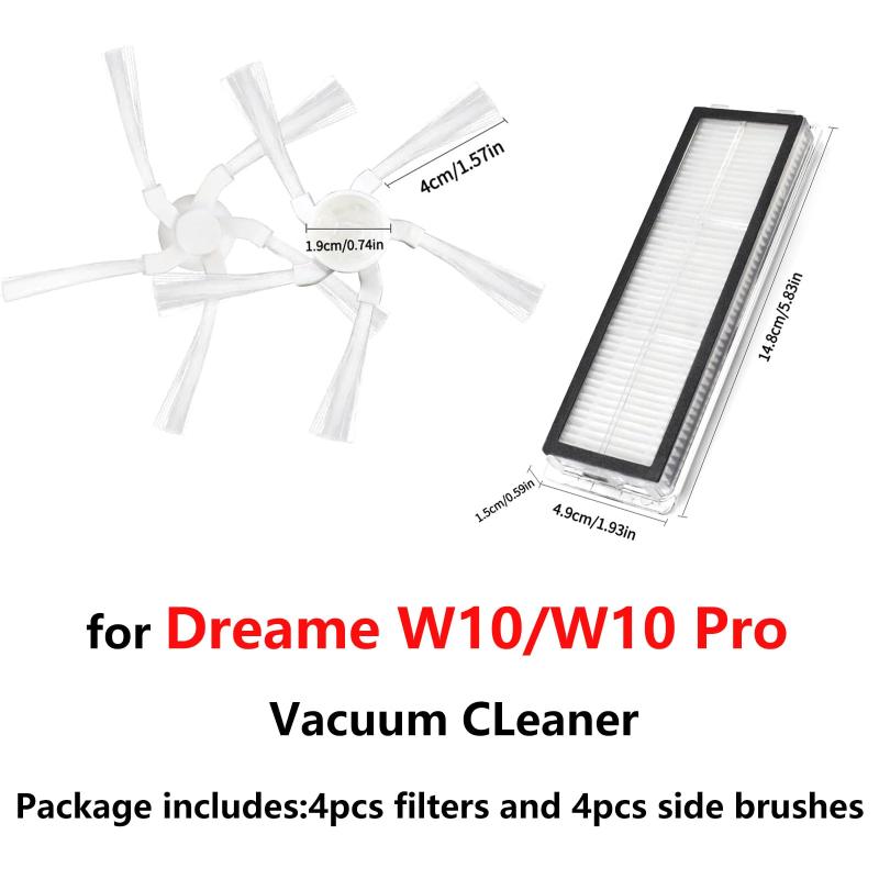 交換用パーツサイドブラシフィルターキット 8個 Dreame W10/Pro ロボット掃除機パーツ用 (サイドブラシ4個+フィルター4個) vision-stores-10392872 ビジョンストア サンプル画像2