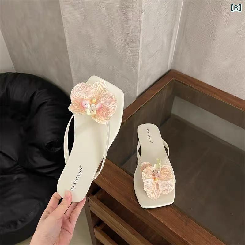 ビーチサンダル レディース トングサンダル フラット ぺたんこ 花びら モチーフ 海...