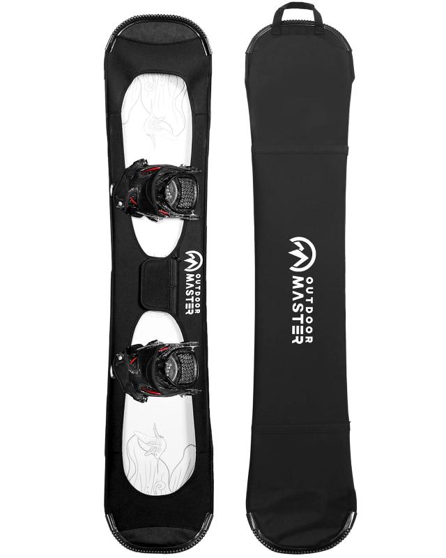 OUTDOORMASTER スノーボードバッグ ケース ソールカバー 折り畳み式 クッション素材 伸縮性 通気性 撥水加工 2型【3mmネオプレン、600Dナイロン生地と撥水加工】伸縮性に優れたネオプレンを採用して、市販されているほとんどのスキーボードに適応可能です。撥水加工が施されており、溶けた雪と土で汚れた場合でもティッシュで軽く拭くときれいになります。【ラバーリングでエッジを補強】保護を強化するため、ラバーリングがボードカバーのヘッドとテールに施されており、ボードを傷や衝撃から守ることができます。【取り外し可能なショルダーストラップ】用途に合わせて使い分けられる3WAY仕様。 幅広のショルダーストラップは肩への負担を減らし、持ち方に合わせて自由に動かせます。【ベルクロとバックルで固定】ベルクロ2本とバックル1本のストラップで、スキーボードをしっかりと固定できます。【一年】当社は顧客の声を大事にしていて、高品質製品とよいサ一ビスを提供するという理念で運営しています。今でも多くのお客様から信頼され、心を込めて感謝を申し上げます。このため、期間は最大1年まで延長することができますもしがあった場合は、24時間に交換やなど対応をさせて頂きますのでご安心ください。