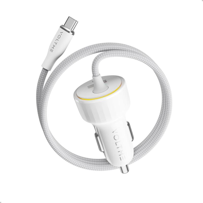 VOLTME シガーソケット カーチャージャー 車載充電器 USB-C ケーブル付き USB-A/US...