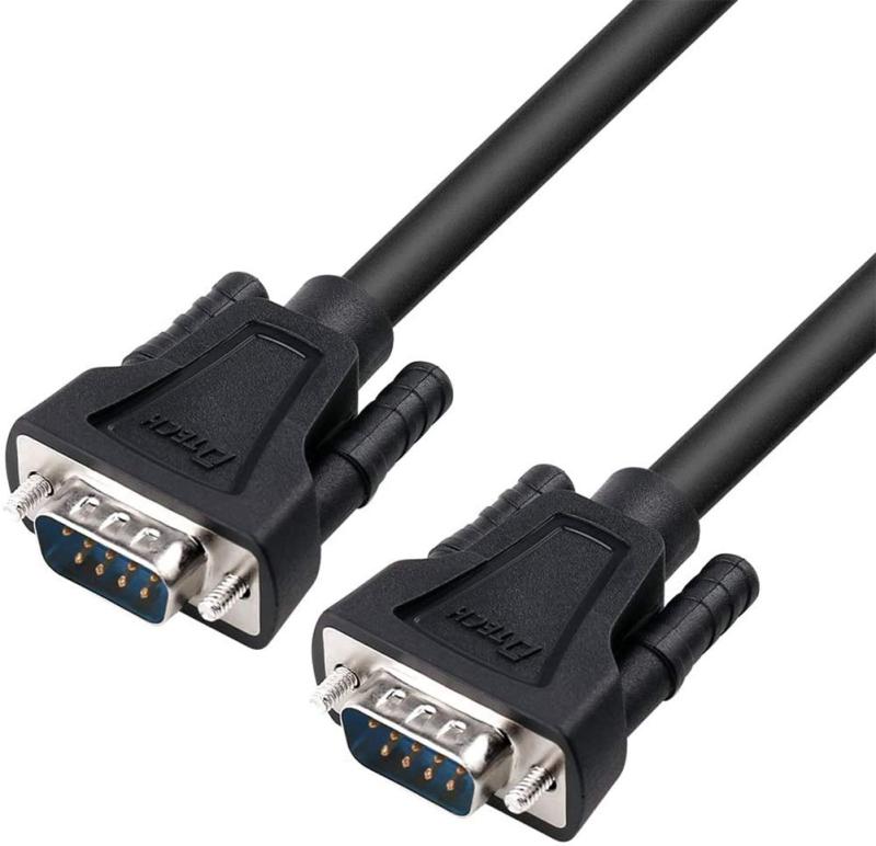 DTECH RS232C シリアル ケーブル クロスケーブル ヌルモデムケーブル D-Sub9ピン オス - D-Sub9ピン オス DB9 Null Modem Cable