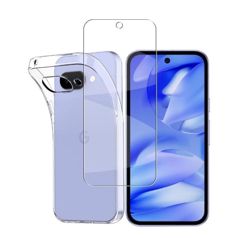 対応 Google Pixel 9Aフィルム + ピクセル 9Aケース【日本製素材旭硝子製】Google Pixel 9A液晶保護フィルム 採用日本製素材旭硝子製 高透過率 薄型 硬度9H 飛散防止処理+ピクセル 9Aケース クリア TPU 【便利な組み合わせセット】対応機種：Google Pixel 9Aガラスフィルム，パッケージ内容：（1枚入）ガラスフィルム +（1枚入）ケース.【表面硬度9H】カッターなどの鋭利なものを当たってもキズが付きにくくて高い強度を持ち表面硬度9Hが特徴です。万が一の破損時も飛散防止加工によって破片はフィルムに張り付いた状態で破片がほとんど飛び散らない安全性の高いガラスになっています。【防指紋 ・防汚・防気泡 ・貼り簡単】:疎水性コーティングが汚れや指紋を大幅に低減します。簡単な拭き掃除で、画面を清潔に保ちます。製品の肌触りが良く、一般的にフィルムのざらざらした感触が一定で、指が滑らかでゲームアプリに最適です。しっかり貼り位置を確認して、指で中央から端に向かって軽く押せば、貼り付けた後も端に気泡が残らず、見た目やタッチ感度に影響を与えず、きれいに貼り付けられます。【高品質のTPU素材】 衝撃吸収、耐久性が最も効率的で丈夫なの素材の一つであるTPUで作られております。クリスタルのようなTPUで、優れた保護力と供に特有の透明さで 電話機の美しさと感度をアップさせます。ベルが閉じ、音の出力を切り替える、良いほこりの効果。【黄変防止】環境に優しく、無毒無味の高品質素材採用して抗酸化処理が施されており、何年も黄変することはありません。本来の崇高な美しさと高級感を損なわなく、いつものスマホに上品さをプラス