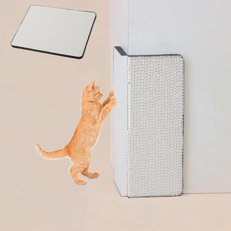 CXINCFBFUSH 猫 爪研ぎ 段ボール、猫 スクラッチャー 猫用爪とぎ 壁やコーナー用の革新的な スタンディング 猫爪とぎポスト 取り付け簡単 耐摩耗 家具傷防止、 ソファ、壁に貼る 平らな状態で