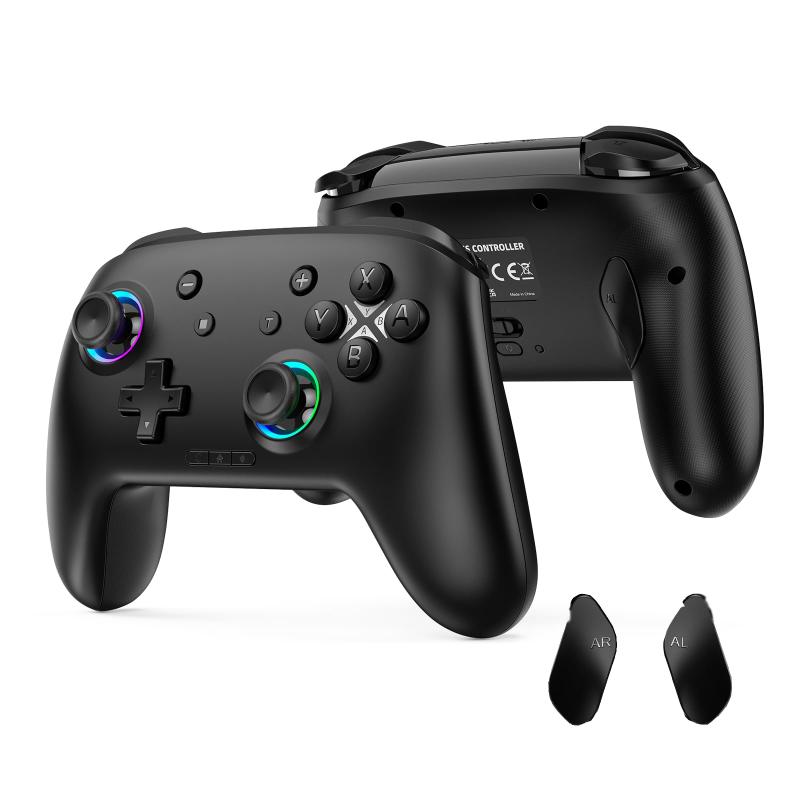 Switch 2用コントローラー AriKroii スイッチ2用コントローラ ー for switch 2 プロコン TURBO連射機能 マクロ機能 背面ボタン付き Bluetooth5.0 無線接続 6軸ジャイロセンサー 10時間連続使用 10色RGB