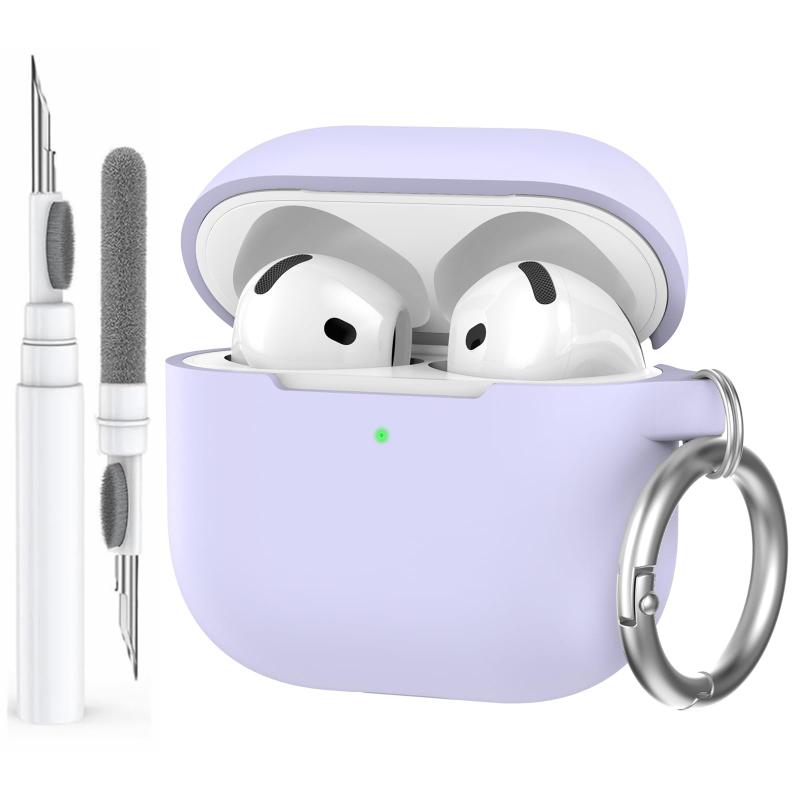AhaStyle AirPods 4 (2024) 用ケース、耐衝撃シリコン製、クリーニングキット付き