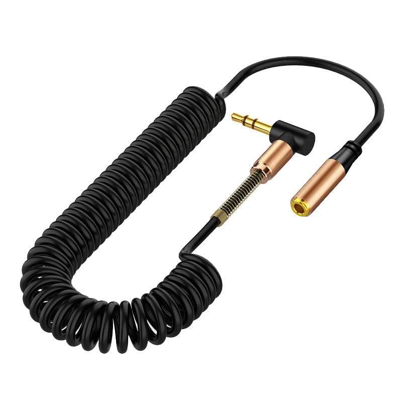3.5 mm補助線、90°音声補助オーディオスパイラルケーブルジャックプラグ
