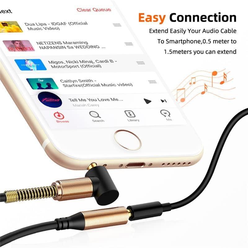 ビジョンストアの3.5 mm補助線、90°音声補助オーディオスパイラルケーブルジャックプラグ｜アングル3