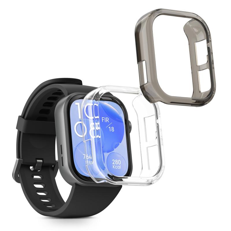 kwmobile 2x ケース Huawei Watch Fit 3対応 カバー - 耐衝撃 全面保護 TPU 軽量 - クリア 透明 透明/黒色ぴったり: Huawei Watch Fit 3対応頼れるプロテクション: このシリコン製保護ケースが、あなたの大切なスマートウォッチの画面フレームをしっかりと保護し、故障や傷の原因になる外部のあらゆる影響から守ります。快適な使用: 柔軟性と耐引裂性の両方を合わせ持つ保護カバーで、スポーツウォッチを摩耗からブロックもちろんシリコンケースをつけた状態でも、ランニングウォッチはいつも通りの操作が可能。快適な使用をサポートします。日常生活で: 衝撃に強いソフトなシリコンカバーで活動量計を保護すれば、ランニングやトレーニングの際はもちろん、お家やオフィスなど日常的な使用でも安心。大切なスマートバンドとより長く一緒にいるためのアイテムです。製品: 万が一購入商品にがありましたら、弊社カスタマーサービスまでご連絡ください。お問い合わせ内容に応じて代替品交換またはが可能です。ご安心して購入ください。