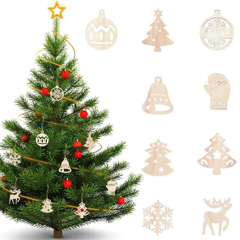 クリスマス オーナメント 木製 27点セット クリスマス 飾り 雪の結晶 トナカイ ベル クリスマスツリー おしゃれ 可愛い 北欧 クリスマスツリー 飾り 吊り下げ デコレーション 装飾 小物 飾り