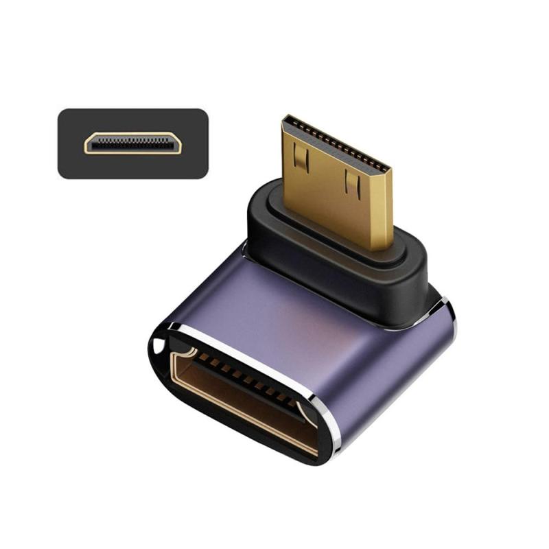 xiwai 8 K下角ミニHDMI公転HDMI 2.1マザーUHD拡張ゴールドコンバータアダプタは8 K 60 hz HDTVをサポートする