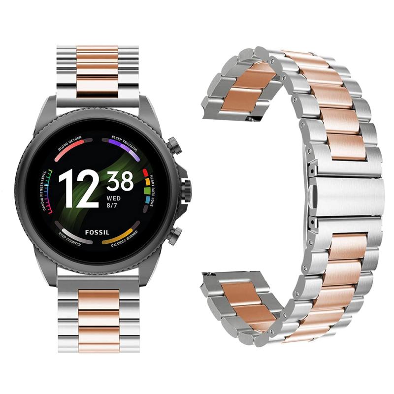 [Lamshaw] バンド 対応 Fossil Gen 6, ステンレス メタル ベルト 交換バンド 対応 Fossil Gen 6 42mm / 44mm Smartwatch スマートウォッチ 腕時計 - 2
