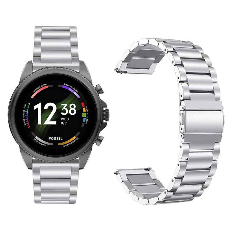 [Lamshaw] バンド 対応 Fossil Gen 6, ステンレス メタル ベルト 交換バンド 対応 Fossil Gen 6 42mm / 44mm Smartwatch スマートウォッチ 腕時計 - 3