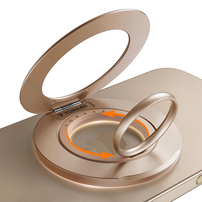 TORRAS スマホリング MagSafe対応 リング マグセーフ リング OmniRing Pro「全面進化|耐久性と利便性の最高峰」スタンドの不安定さ、磁力の弱さ、指の痛みといった従来のスマホリングの不満を全て解消いたします。耐久性と利便性を徹底追求した進化版MagSafe対応リングです。【1.6mm高強度炭素鋼ベアリング構造】30,000回の開閉テストをクリアしました。縦・横どんな角度でもピタッと止まり、長期間使用しても緩み知らないマグセーフリングです。【30N・両面超強力マグネット】スマホ固定はもちろん、磁性のある場所ならどこでもハンズフリーを実現します。【高密度ナイロン編み込み】硬い金属や蒸れやすいシリコン・レザーとは異なり、肌に優しい高密度ナイロンを採用します。極限の引張強度と、長時間使っても指が痛くならない優しい質感を両立しました。OmniRing PROスマホリングで、あなたのモバイルライフをより快適に