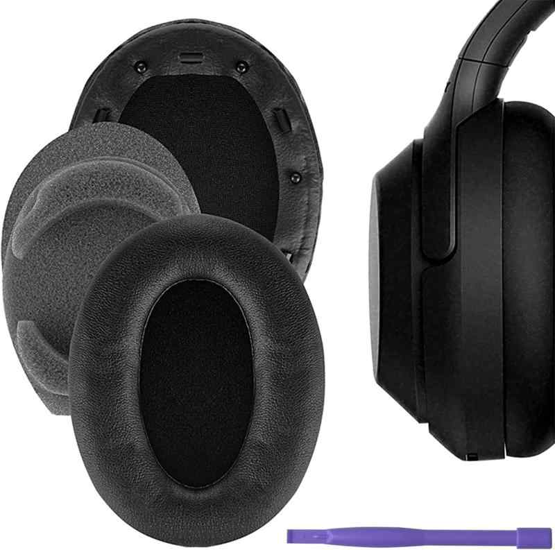 WH-1000XM3イヤーパッド交換防音イヤーパッドソニーWH 1000XM3ワイヤレスノイズキャンセリングヘッドホンと互換性-防音綿とプラスチックスティック付き（ブラック）