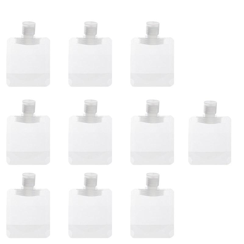 ALLVD 50ml トラベル液体 包装 携帯詰め替えパウチ容器 10 個セット 透明密封性 漏れ防止 繰り返し使え 化粧水・乳液・クリーム・シャンプー小分け袋 旅行外出便利収納ボト vision-stores-10616417 ビジョンストア パッケージ画像