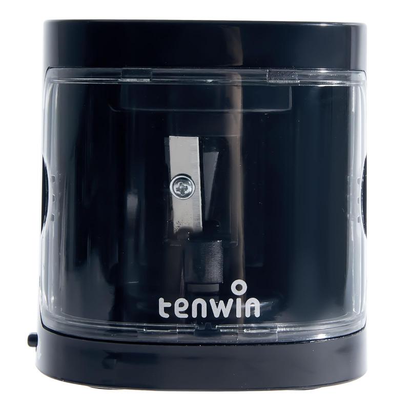 Tenwin 電動鉛筆削り 手動 両用 コンパクト 人気シャープナー 鉛筆削りコードレス 6-8mm鉛筆適用 乾電池 単三電池 ムダ削り防止 小学生 子供 子ども 学習 学校 事務用 お誕生日プレゼント