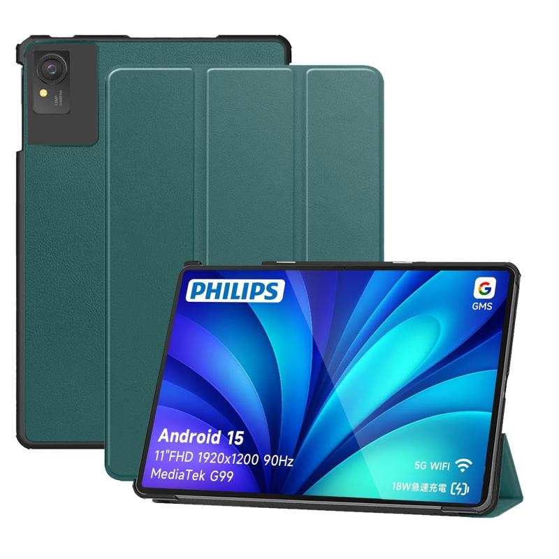 For PHILIPS T8015 用 ケース カバー 保護ケース 【NOUKAJU】 11インチ タブレット収納カバー オートスリープ機能 軽量 薄型 耐衝撃 傷つけ防止 スタンド機能 角度調整 (グリーン)【対応機種】PHILIPS T8015 用保護ケース。【タブレット、デジタルペンは含まれていません】 ご購入前に必ずお手元のタブレットの機種をご確認ください。【全面保護】 外は高品質の素材を採用しており、頑丈で落下防止で、デバイスの磨耗を防ぎ、汚れに耐え、手触りが良いです。360°全方位の保護であり、バッグに入れても引っかき傷の心配はありません。【上質な素材】ケースの外側は柔軟PUレザー，防水、防塵の性能に優れて、濡れ雑巾で拭くだけできれいになり、デバイスを常に清潔に保ちます。【スタンド機能●オートスリープ機能】スタンドタイプなので、横置きにも対応できます、お好きな角度で動画視聴、読書、WEB、タイピングなどに大変便利で、またはマグネット内蔵、オートスリープとオートウェイクアップ機能も付きます。【品質】お商品が一つずつ全品検査してから出荷しますが。各製品を製造するために最善を尽くし、製品の品質向上に努めます。製品に問題がある場合は、直接お問い合わせください。お問い合わせ内容に応じて、商品交換、、また無料対応を致します。