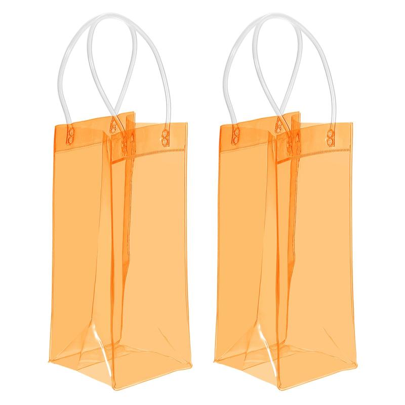 PATIKIL Ice Wine Bag, Portable Collapsible Clear Wine Pouch Cooler Clear PVC Gift Bags with Handles for Champagne vision-stores-10457083 ビジョンストア パッケージ画像
