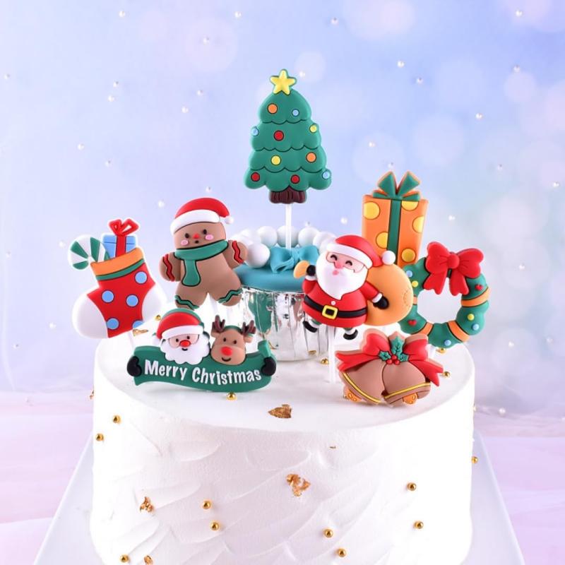 EEUOPQ クリスマス ケーキトッパー 10本セット ケーキピック サンタクロース スノーマン 立体 デコレーション カップケーキトッパー ケーキ装飾用 vision-stores-10618851 ビジョンストア サンプル画像2