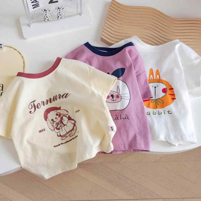 Tシャツ キッズ 女の子 男の子 トップス 半袖 カットソー プルオーバー 子供服 子ども ジュニア プリント キャラクター アニメ イラスト かわいい お出かけ 普段使い カジュアル 丸首 ラウンドネック 春夏 サマー コットン 綿