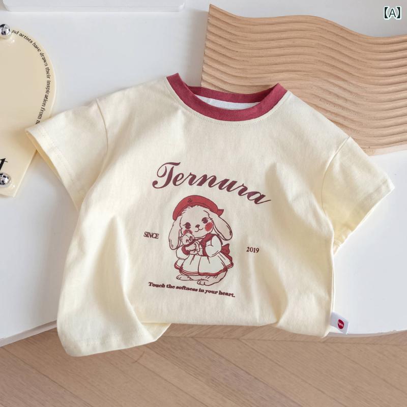 ビジョンストアのTシャツ キッズ 女の子 男の子 トップス 半袖 カットソー プルオーバー 子供服 子ども ジュニア プリント キャラクター アニメ イラスト かわいい お出かけ 普段使い カジュアル 丸首 ラウンドネック 春夏 サマー コットン 綿｜アングル2