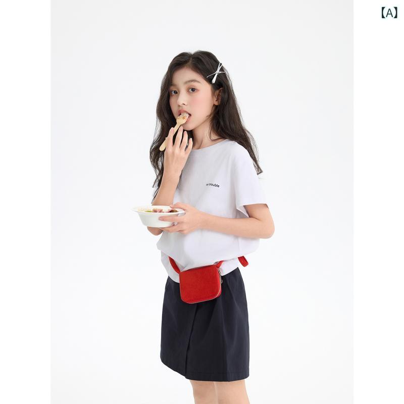 ビジョンストアのTシャツ 女の子 キッズ ジュニア カットソー 半袖 トップス 子供服 小学生 ガールズ カジュアル ゆったり ティーシャツ 普段使い プルオーバー お出かけ 通学 通園 ラウンドネック ベーシック クルーネック サマー｜アングル2